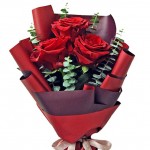 3 pcs Red Roses Bouquet
